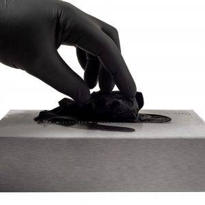 Black disposable nitrile gloves
