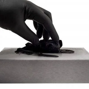 Black disposable nitrile gloves